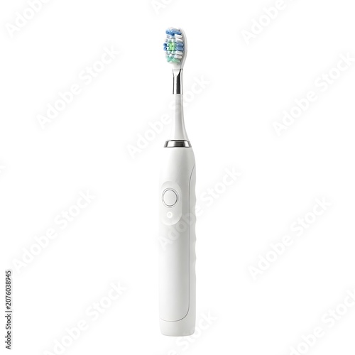 Durable Detailed Electric Toothbrush On White Background, Modern Hygiene Tool Showing Smooth Shape And Smart Design For Daily Dental Care Routine