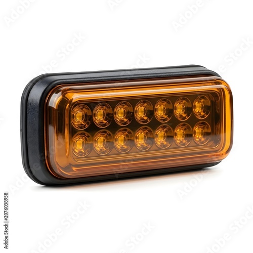 Subtle Turn Signal On White Background, Clean Modern Automotive Component Showing Detailed Light Design Ideal For Vehicle Display Mechanics Or Industry Presentation