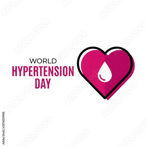 World Hypertension Day Heart Symbol Awareness.