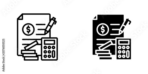 Financial Calculation icons, dual style icon set