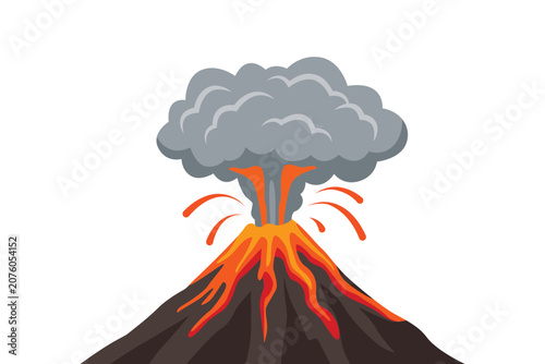 volcano eruption vector illustration