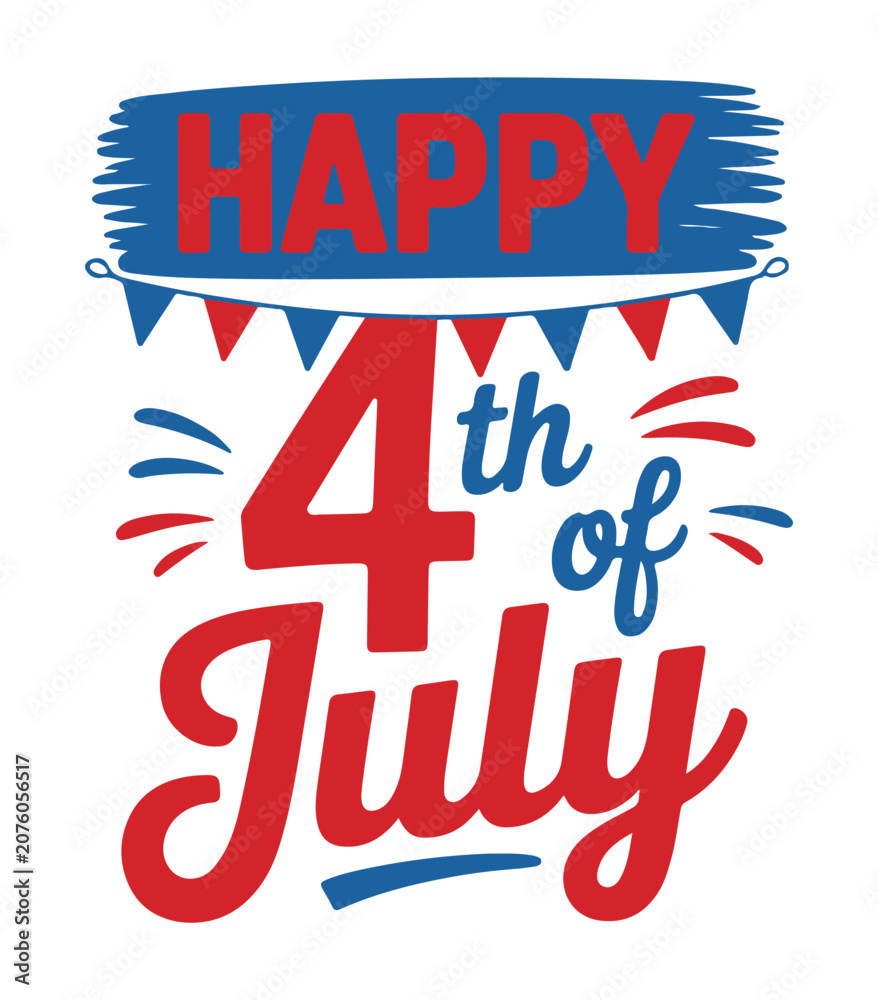 Fototapeta premium Happy 4th of July Celebration Banner