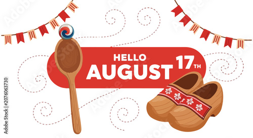 Canvastavla August 17th Indonesian Independence Day Vector Flat Graphic Banner