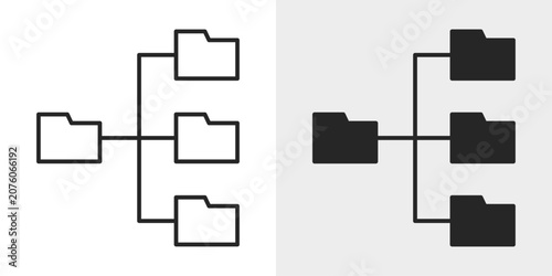 Foto Directory Structure Icon represents organized folders and hierarchical content