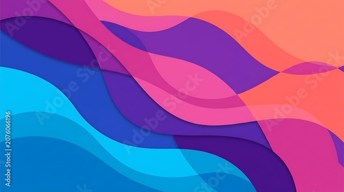 Layered Abstract Wave Background with Vibrant Pink and Purple Colors