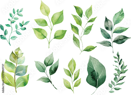 green leaves seamless pattern