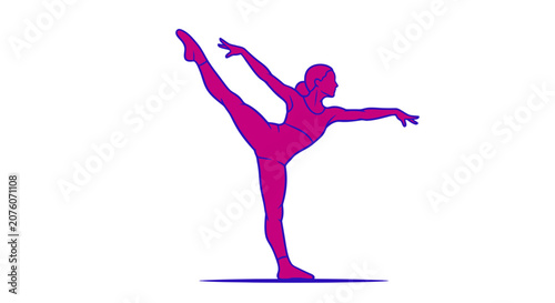 Woman in dancing pose silhouette.