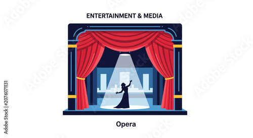 Woman in long dress on stage.