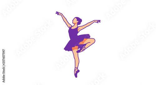 Woman in purple dress ice skating.