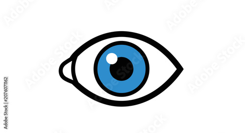 A blue human eye illustration.
