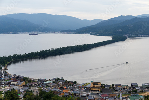 Foto Japan Amanohashidate Sandbar from high hill