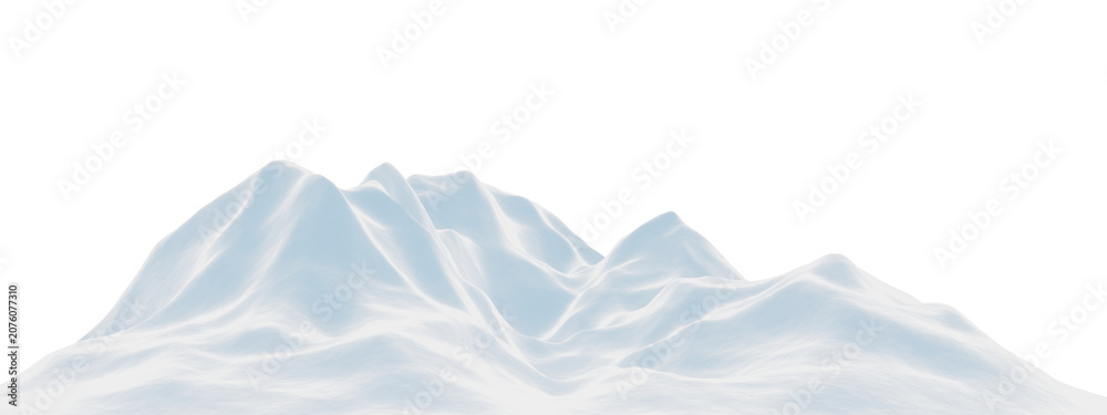 Fototapeta premium Snowy mountain. Light blue panoramic winter landscape
