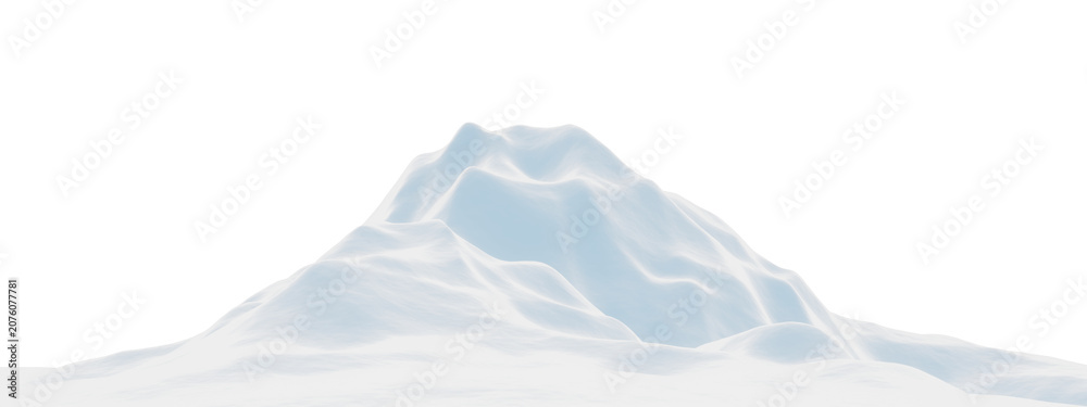 Fototapeta premium Snowy mountain. Light blue panoramic winter landscape