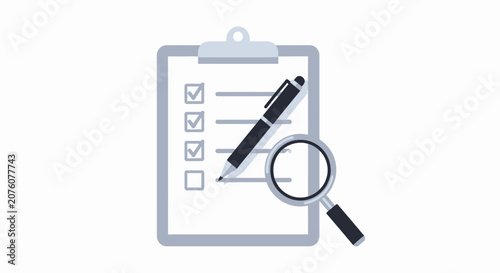 Clipboard with checklist and pen.