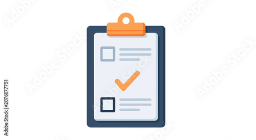 Clipboard with Checklist and Mark.