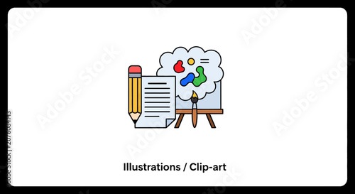 Colorful creative thought process illustration.