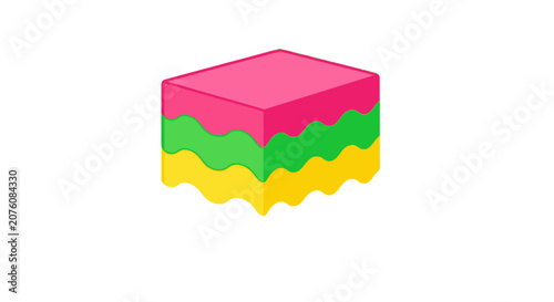 Colorful cube with wavy layers.