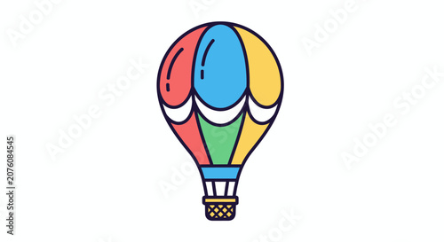 Colorful cartoon hot air balloon.