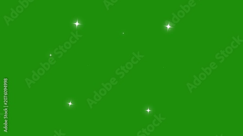Twinkling Stars Night Sky Animation, Glowing White Sparkles, Cartoon Doodle Star Blinking Effects, Looping 4K Motion Graphics, Transparent Alpha Channel and Green Screen Overlay