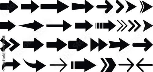 Obraz na plátně arow set icon vector for web design, arrow icons Illustration vector graphic