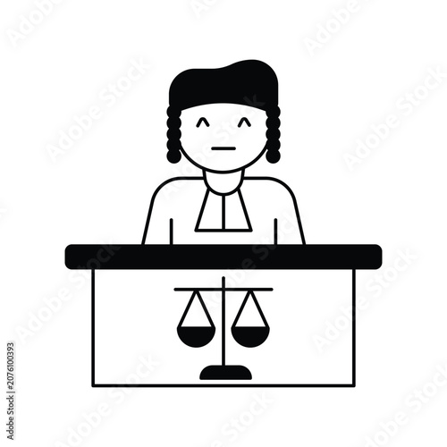Fotografie Magistrate  icon with white background vector stock illustration