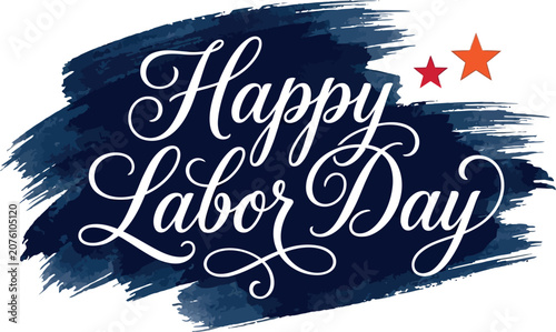 Vibrant labor day greeting with red blue stars