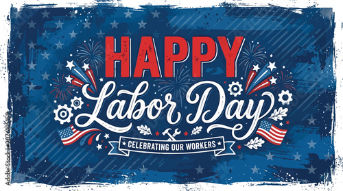 Canada labour day emblem with crossed wrenches and maple leaf