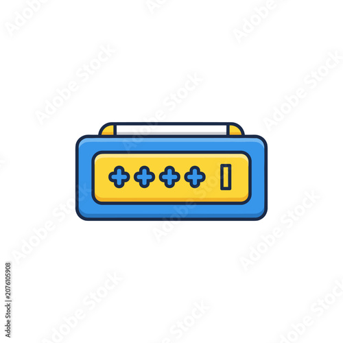 Digital keyless entry device with four buttons and a slot during a clean presentation isolated on white background