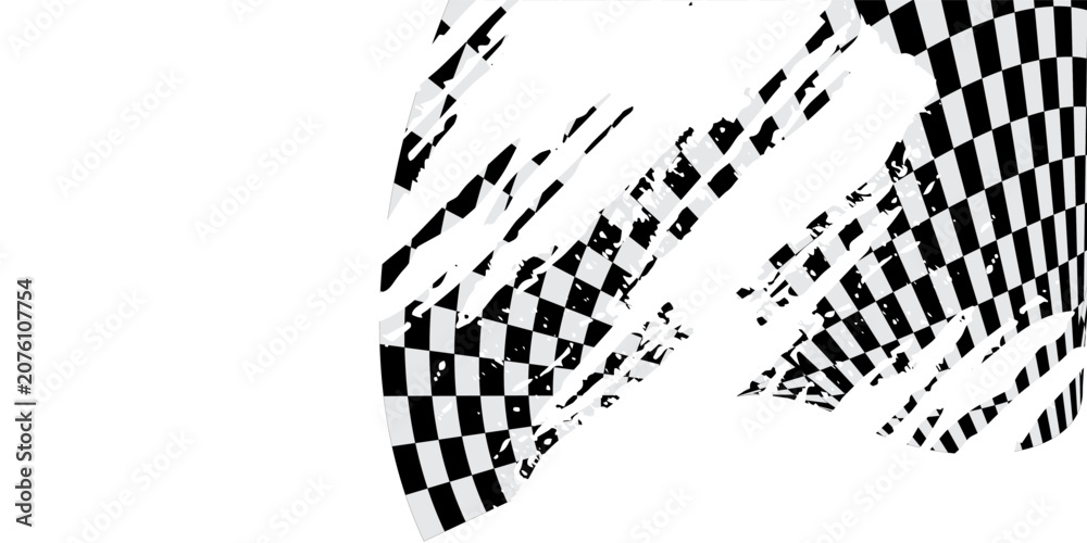 Naklejka premium Checkered flag wave on white background design for sport race championship vector illustration.