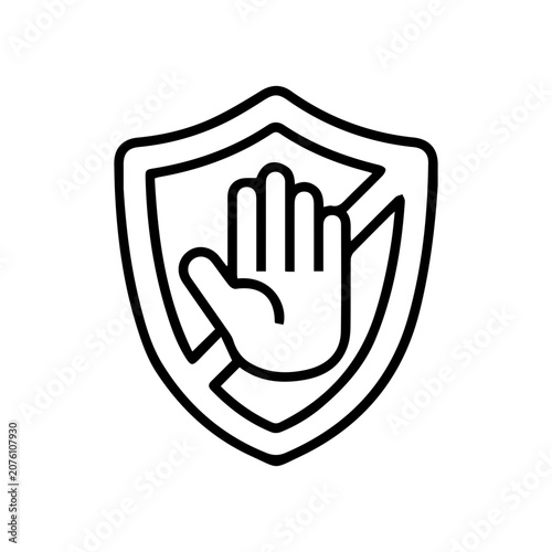 Принти на полотні Security Shield Stop Icon