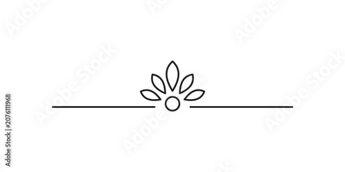 Photos Black outline floral divider element for wedding invitation or decorative book chapter header on transparent background