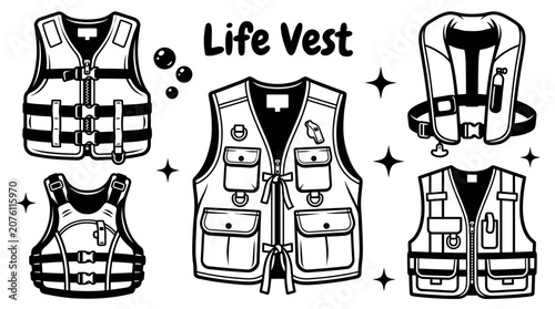 Obraz na plátne Striped life buoy vector collection isolated for marine safety, rescue equipment, swimming, boating, and ocean themes