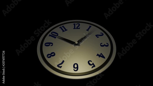 3D transparent background clock animation