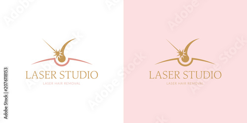 Modern laser studio logo. Vector illustration.