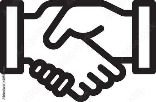 handshake partnership icon vector object illustration