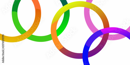 Interlocking Rings With Gradient Loops On White Background