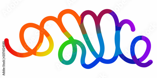 Colorful Scribble Loops Vector Illustration Rainbow Gradient Design