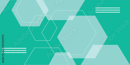 Schilderij op canvas Mint green hexagon pattern background looks like honeycomb vector illustration modern graphic lighting effect