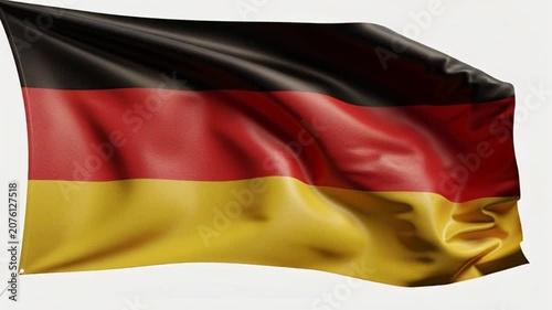 Waving Flag of Germany Isolated on White Background.