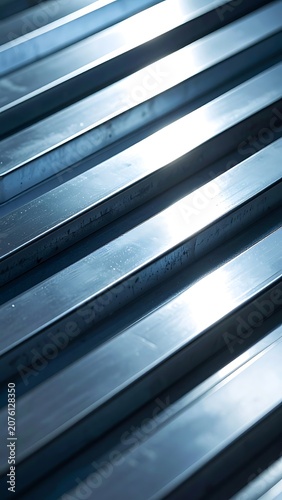 Close-up of metallic slats background.