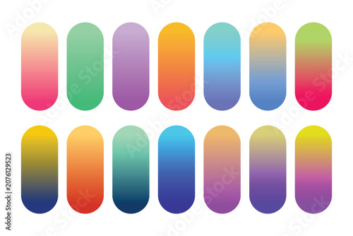 Vibrant colorful modern smooth gradient palette collection set for UI UX design