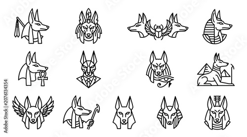 Foto Anubis Egyptian God Symbols Icons.