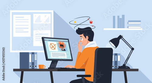 Stressed Businessman Experiencing Overwhelm While Working, Showing A Lack Of Control