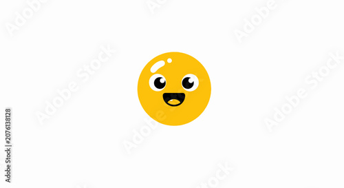 Cute Cartoon Yellow Smiley Face Icon