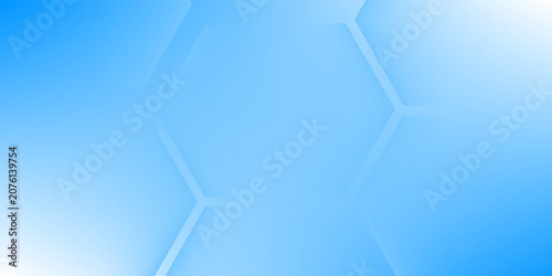 Schilderij op canvas Abstract Blue Gradient Background with Subtle Hexagonal Geometric Pattern for Te