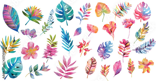 seamless pattern with colorful leaves