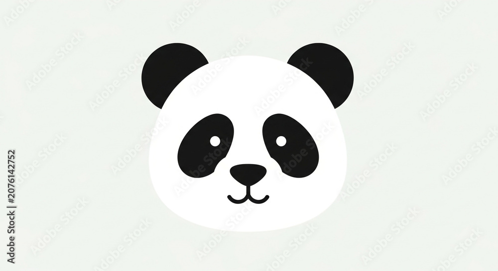 Fototapeta premium Cute panda face cartoon character