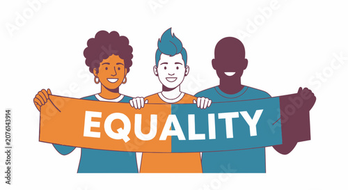 Diverse Group Holding Equality Banner Concept