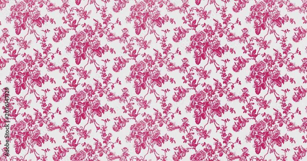 Fototapeta premium Pink Floral Seamless Pattern PNG Isolated on Transparent Background