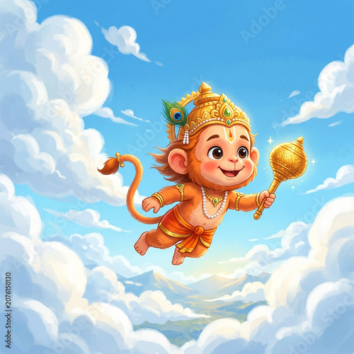 Cute Flying Bal Hanuman Chi...
